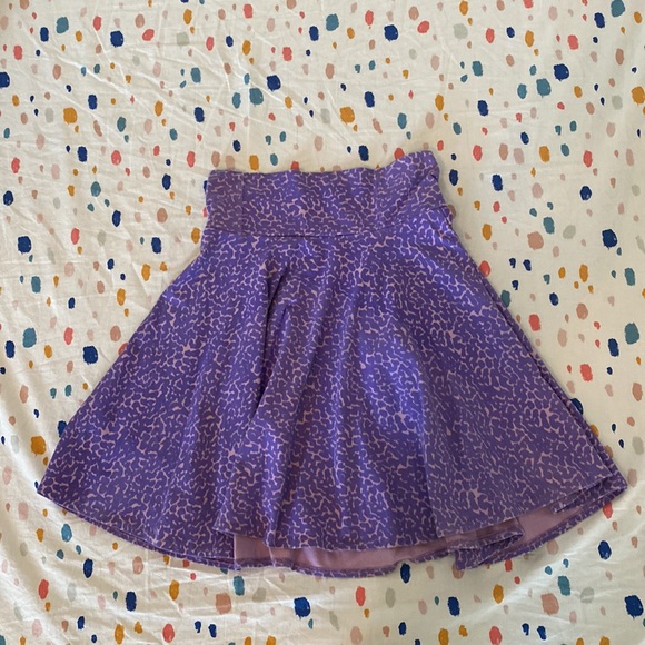 *Old School Oaf* Lazy Oaf Purple Print Skater Skirt - Picture 4 of 11